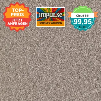 Draufsicht Girloon Cloud 841 Teppichboden mit Preislabel 99,95 €/m²